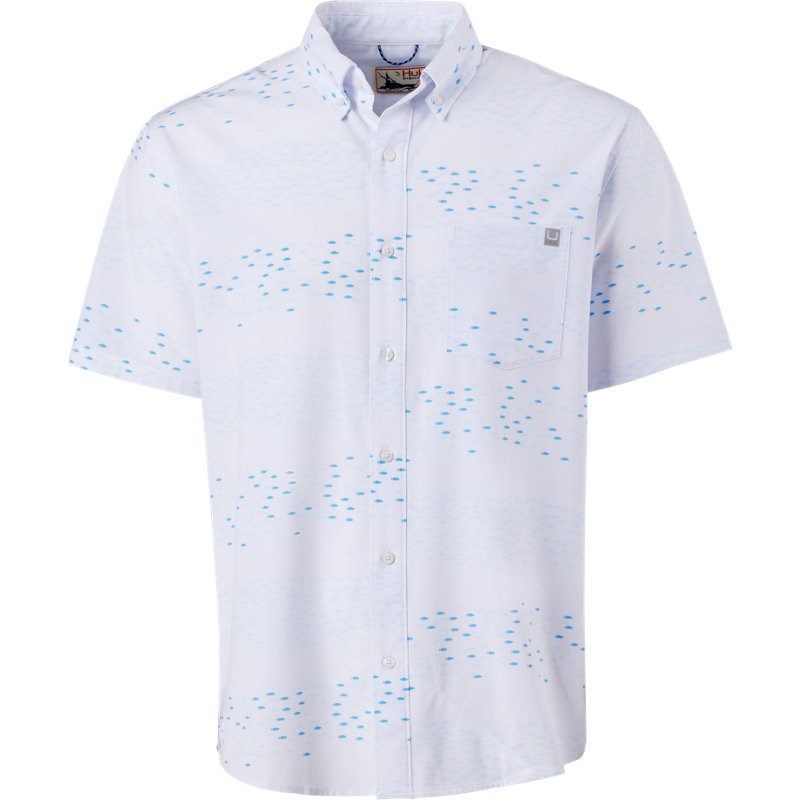 Huk Men's Kona Up Stream Short Sleeve Shirt White, Medium - Men's Fishing Tops at Academy Sports