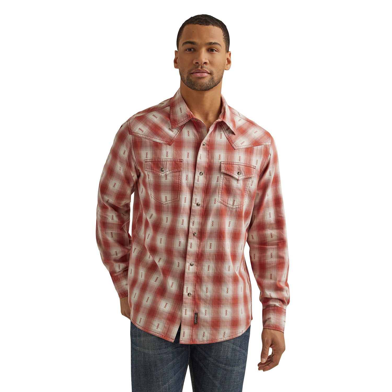 Wrangler Men's Retro Premium Western Long Sleeve Button-Down Shirt