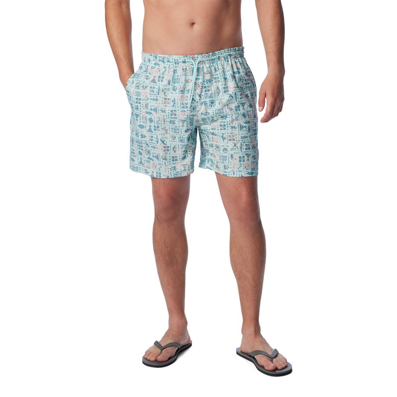 Columbia Sportswear Men's Rambler Water Fishing Shorts 6 in Icy Morn Fishtiki, Medium - Men's Outdoor Shorts at Academy Sports