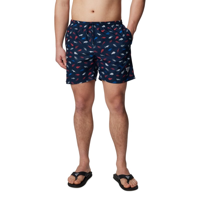 Columbia Sportswear Men's Rambler Water Fishing Shorts 6 in Navy Blue Stars N Stripes, Small - Men's Outdoor Shorts at Academy Sports
