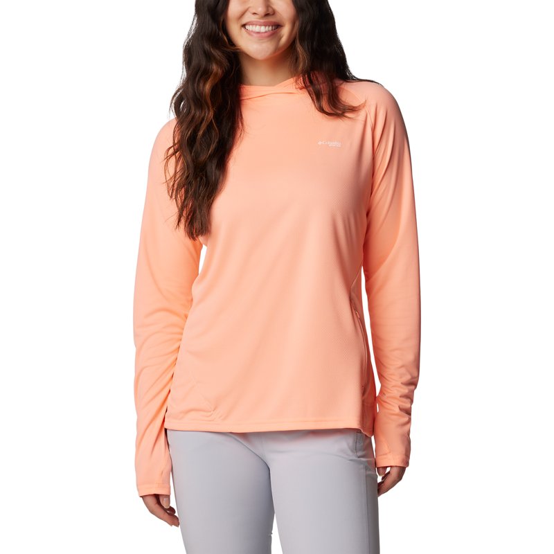 Columbia Sportswear Women's PFG Solar Stream Elite Pullover Hoodie Tiki Pink, X-Small - Women's Fishing Tops at Academy Sports