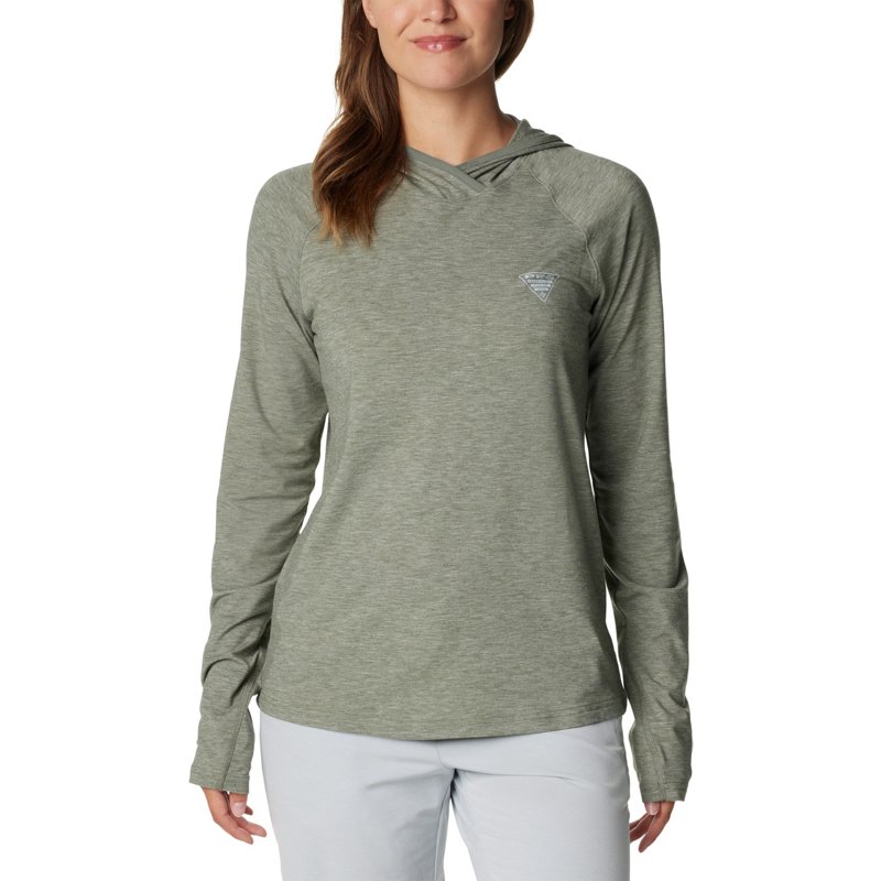 Columbia Sportswear Women's PFG Uncharted Hoodie Cypress Heather, X-Small - Women's Fishing Tops at Academy Sports