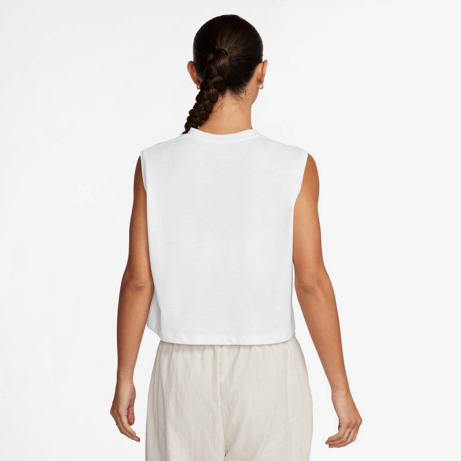 売れ筋商品|||ナイキ カットソー トップス レディース Sportswear Women's Club Cotton Sleeveless Cropped Logo T-Shirt Black Nike Women's Sportswear Club Sleeveless Cropped T-shirt