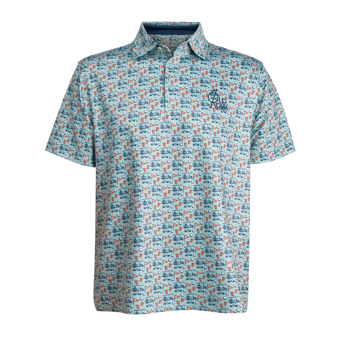 Old Row Men's Golf Cart Party Printed Polo Shirt