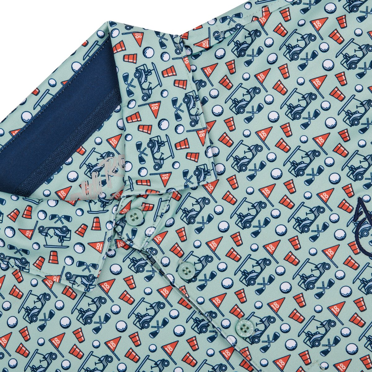 Old Row Men's Golf Cart Party Printed Polo Shirt - view number 3