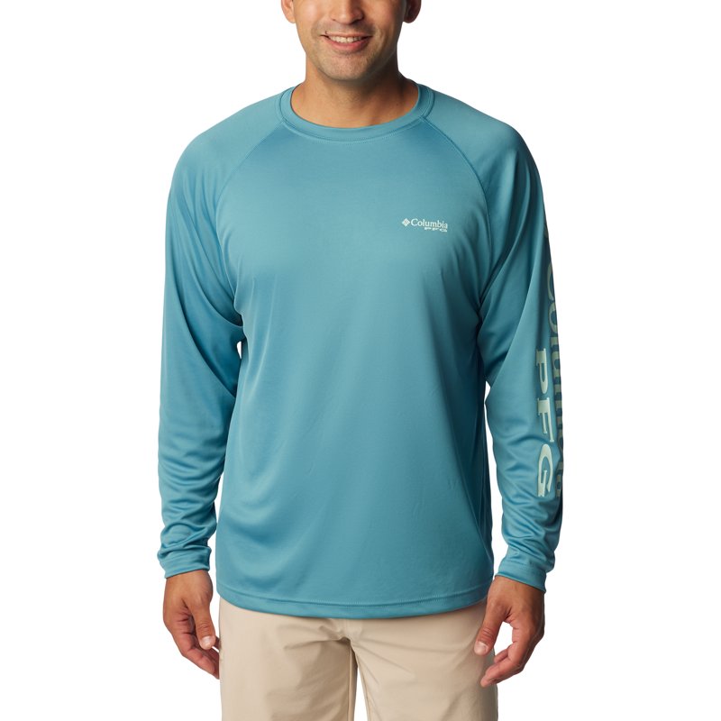 Columbia Sportswear Men's Terminal Tackle Long Sleeve T-Shirt Canyon Blue/Icy Morn, Large - Men's Fishing Tops at Academy Sports
