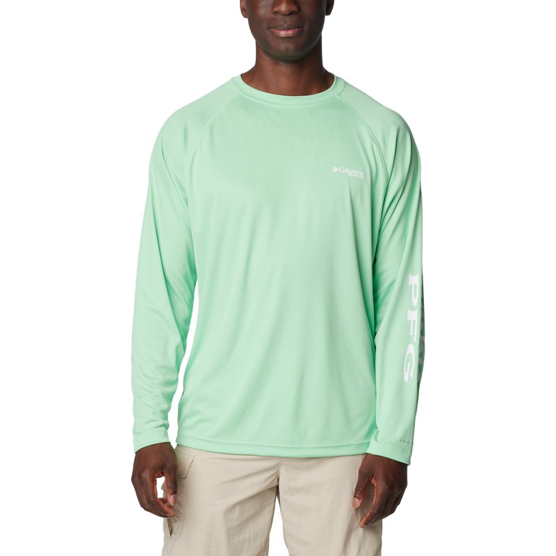 Columbia Sportswear Men's Terminal Tackle Long Sleeve T-Shirt Ocean Mint/White, Large - Men's Fishing Tops at Academy Sports
