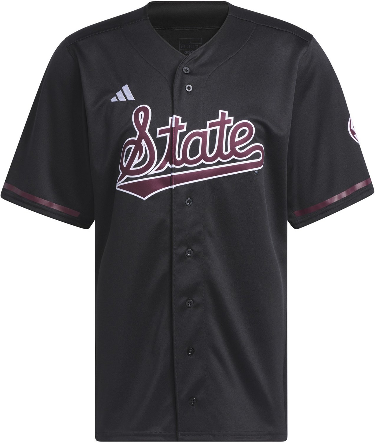 adidas Men's Mississippi State University Replica Full Button Jersey - view number 5