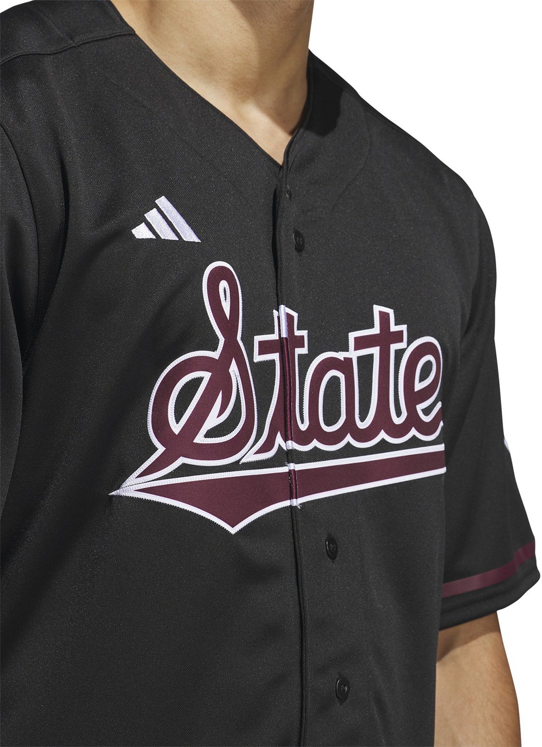 adidas Men's Mississippi State University Replica Full Button Jersey - view number 3