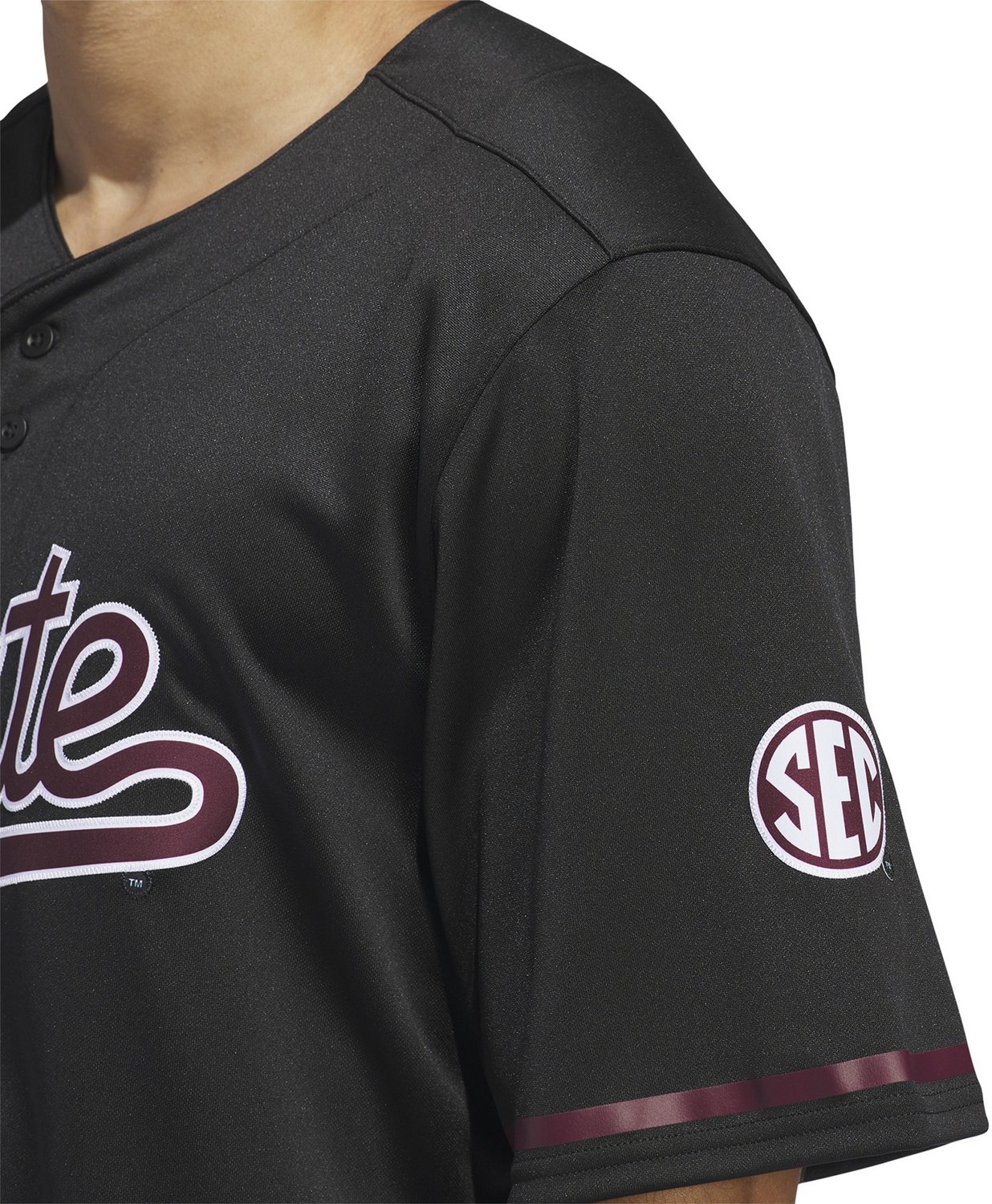 adidas Men's Mississippi State University Replica Full Button Jersey - view number 4