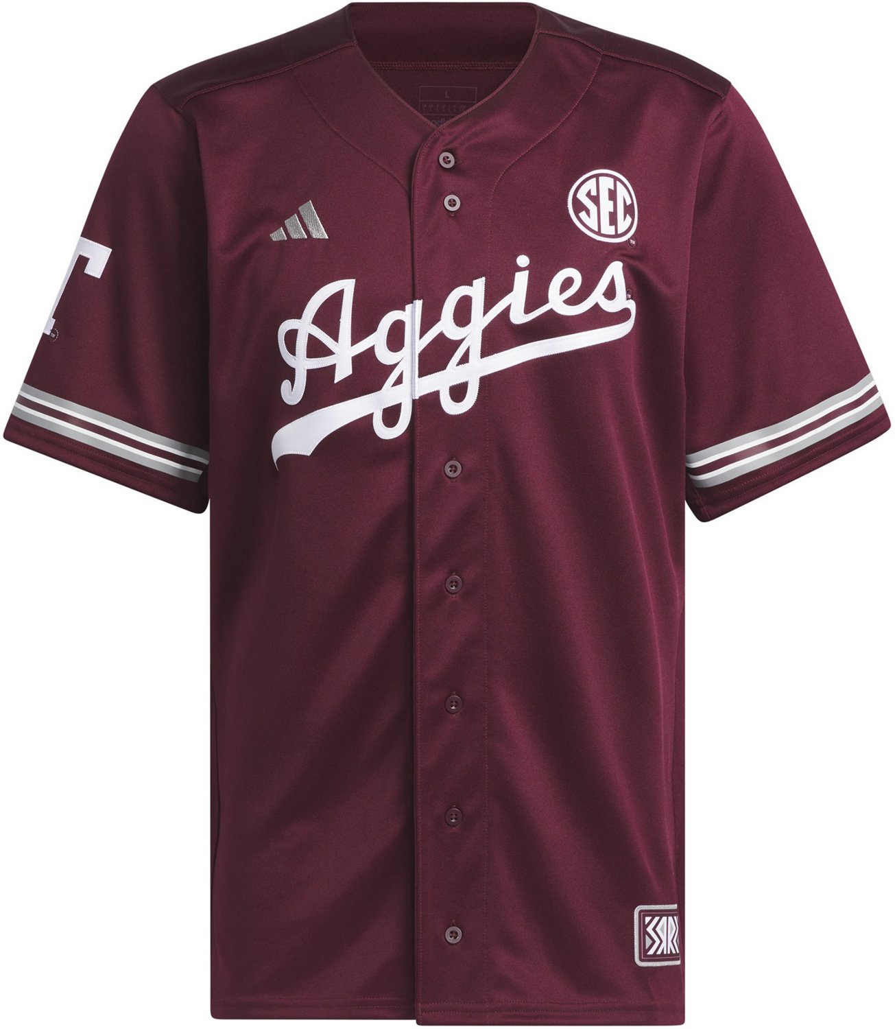 adidas Men's Texas A&M University Reverse Retro Baseball Jersey - view number 5