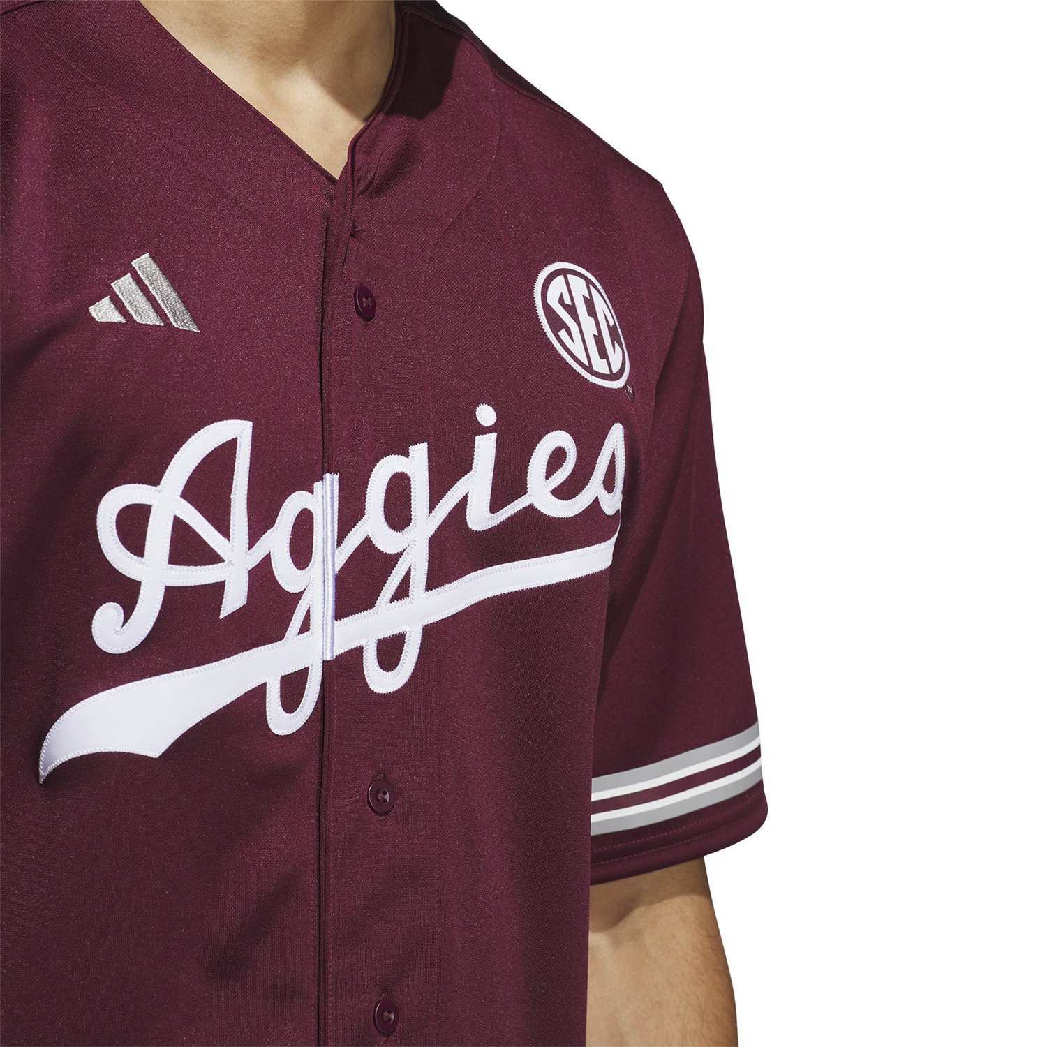 adidas Men's Texas A&M University Reverse Retro Baseball Jersey - view number 3