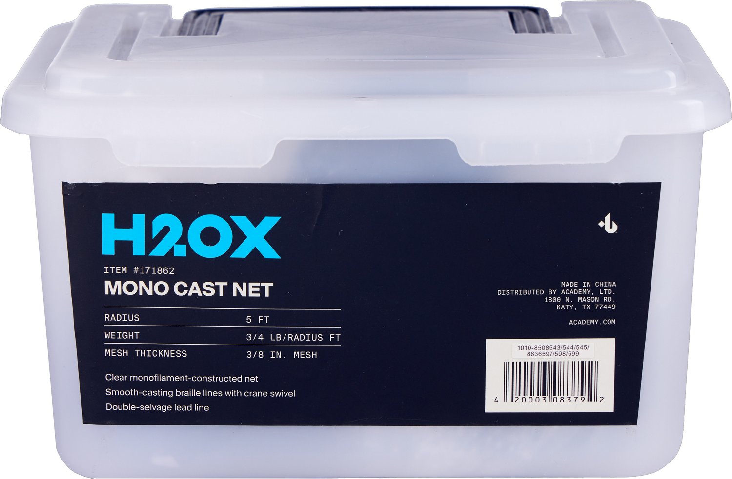 H2OX foot Mono 3/4 Lb Cast Net