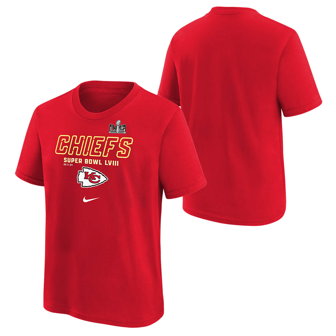 Nike Boys 8-20 Chiefs Super Bowl LVIII Bound Iconic Short Sleeve T-shirt                                                         - view number 1