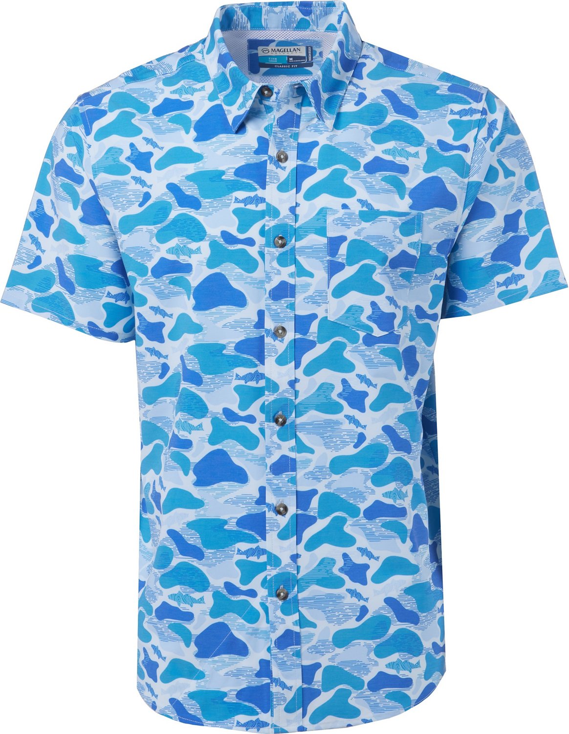 Magellan Outdoors Men's Shore and Line Washed Out Pocket Button-Down Fishing Shirt - view number 3