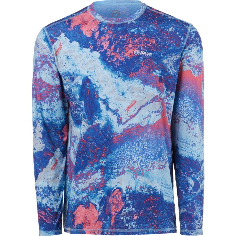 Magellan Outdoors Men's Realtree Xtreme Reversible Crew Long-Sleeve T-Shirt Blue/Pink, Medium - Men's Fishing Tops at Academy Sports