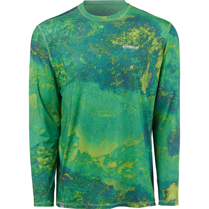 Magellan Outdoors Men's Realtree Xtreme Reversible Crew Long-Sleeve T-Shirt Green/Yellow, 3X-Large - Men's Fishing Tops at Academy Sports