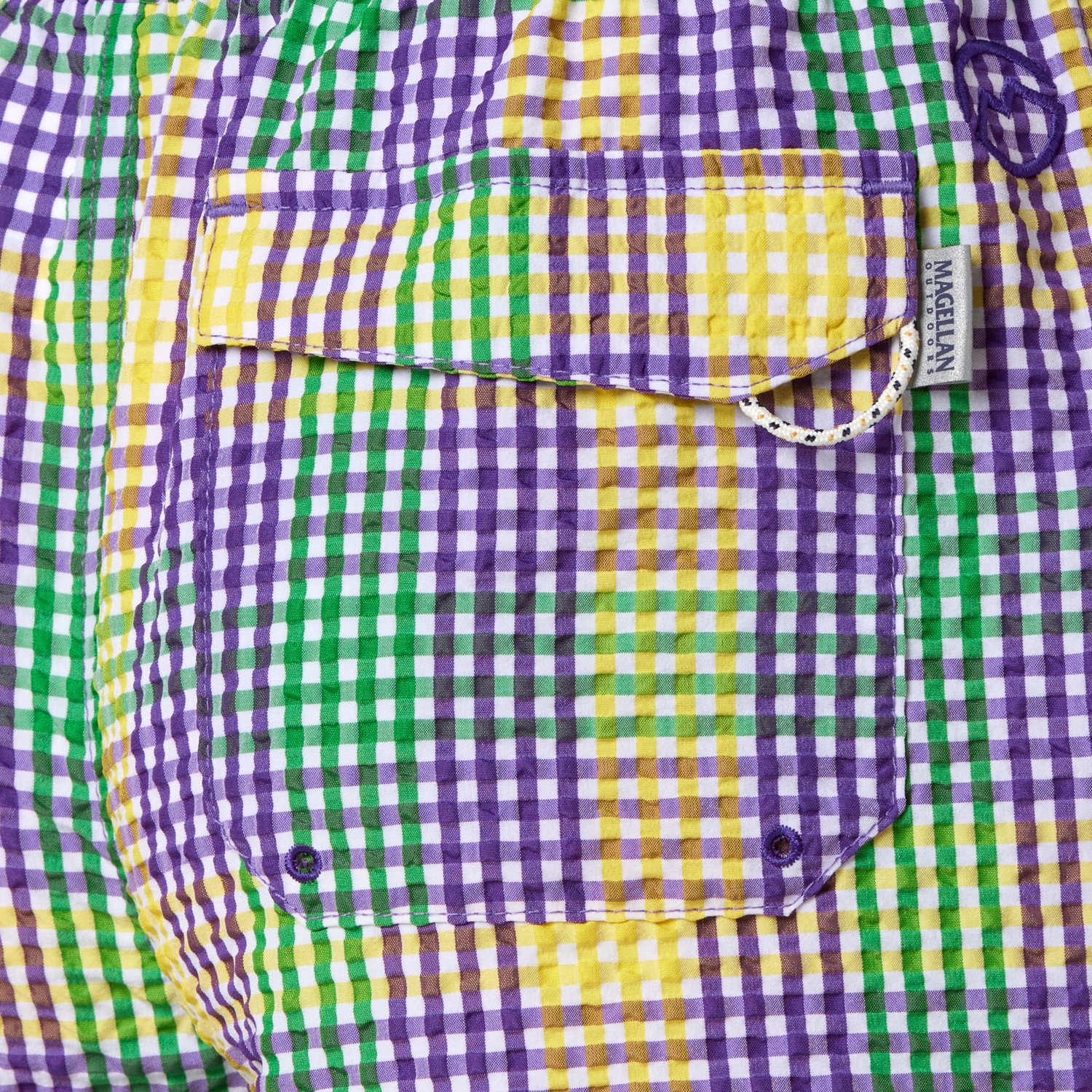 Magellan Outdoors Boys' Mardi Gras Seersucker Gingham Boat Shorts                                                                - view number 3
