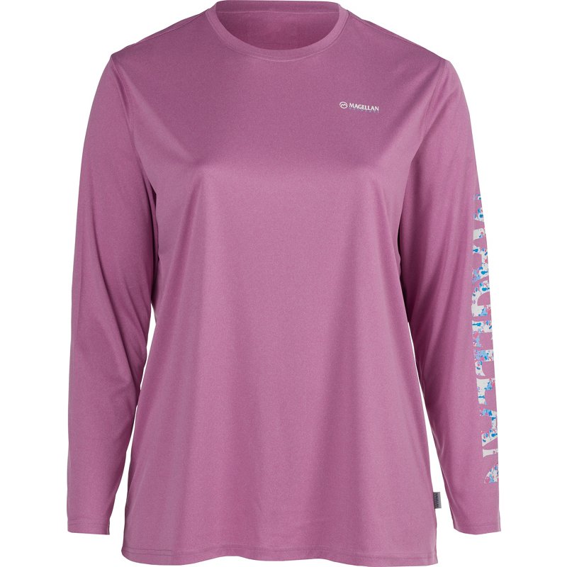 Magellan Outdoors Women's Caddo Lake Logo Long Sleeve Plus Size Fishing T-Shirt Dkpurple, 2X - Women's Outdoor Long-Sleeve Tops at Academy Sports