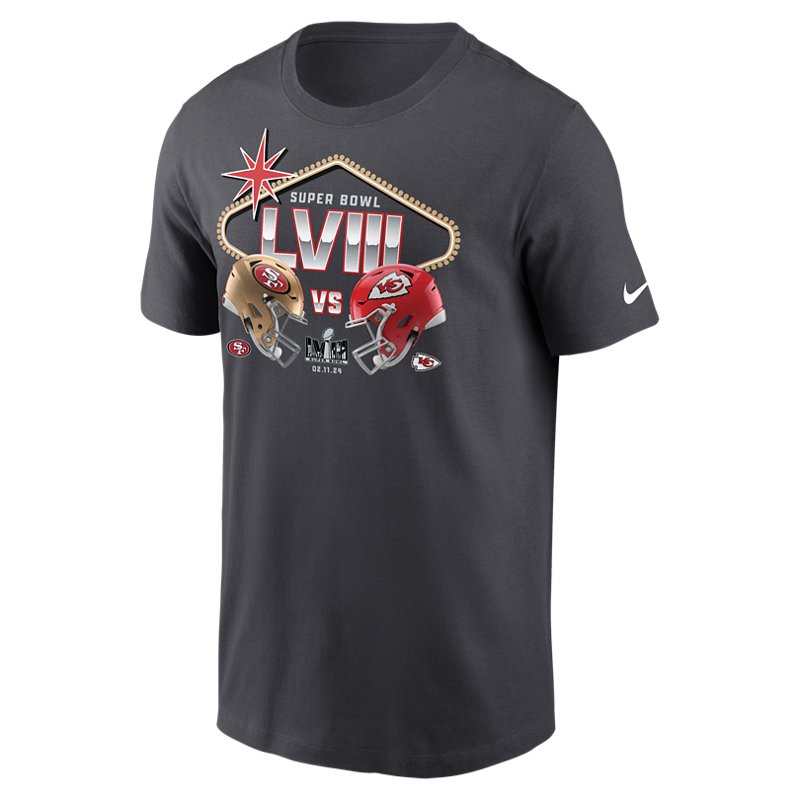 Nike Menâs NFL Super Bowl LVIII Matchup Chiefs Vs 49ers Short Sleeve T-shirt