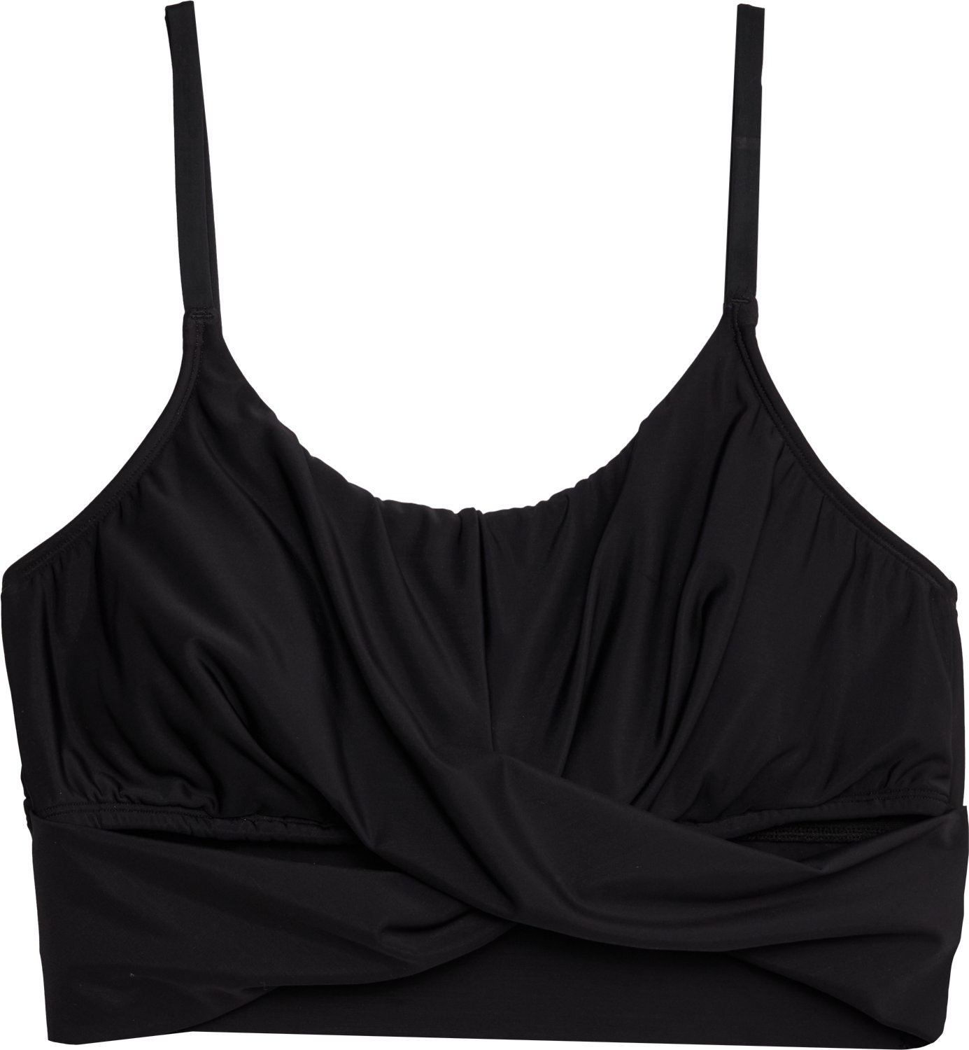 Freely Women's Solid Wrap Front Midkini Swimsuit Top - view number 6