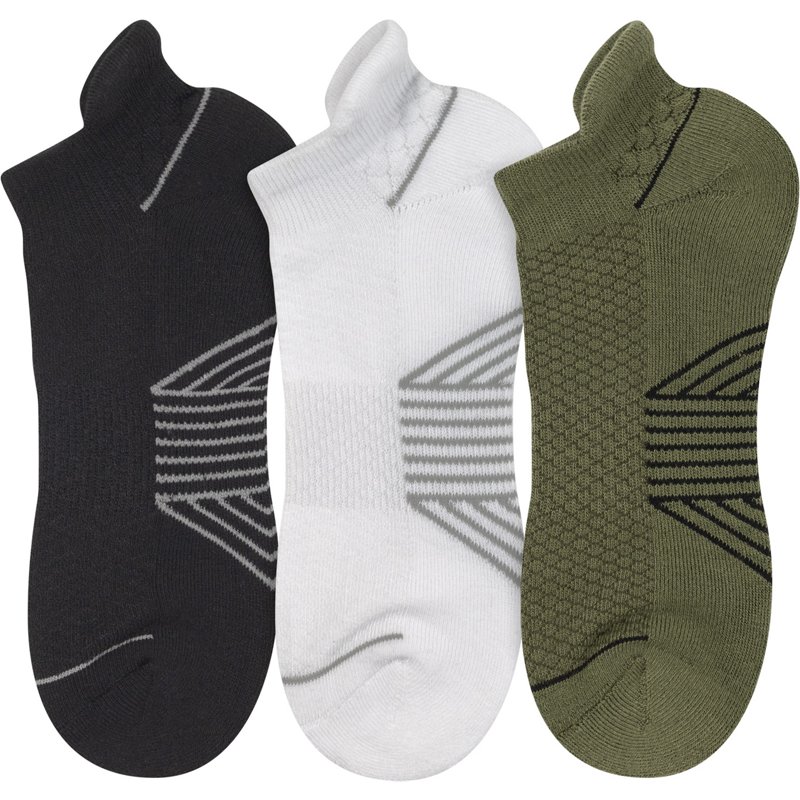 BCG Elevated No Show 3 Pack Green/White, Large - Athletic Socks at Academy Sports
