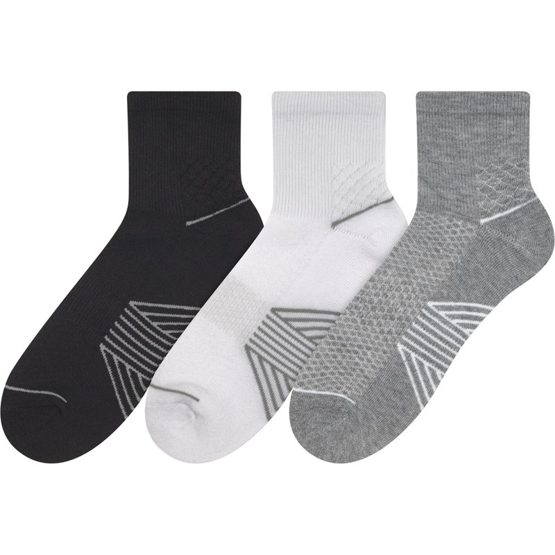 BCG Elevated Quarter 3 Pack Grey/White, Medium - Athletic Socks at Academy Sports