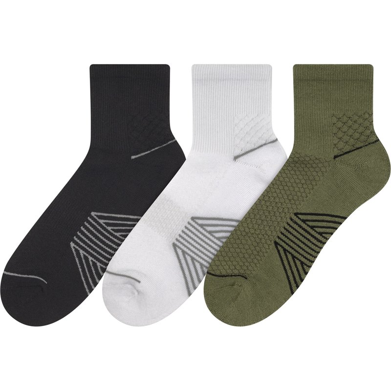 BCG Elevated Quarter 3 Pack Green/White, Large - Athletic Socks at Academy Sports