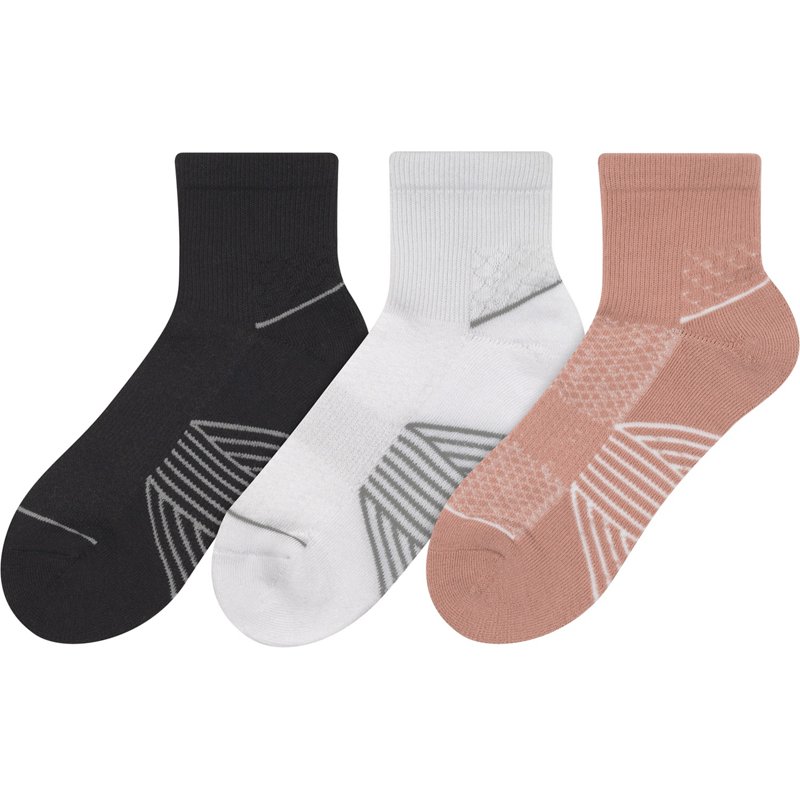BCG Elevated Quarter 3 Pack Pink/White, Medium - Athletic Socks at Academy Sports