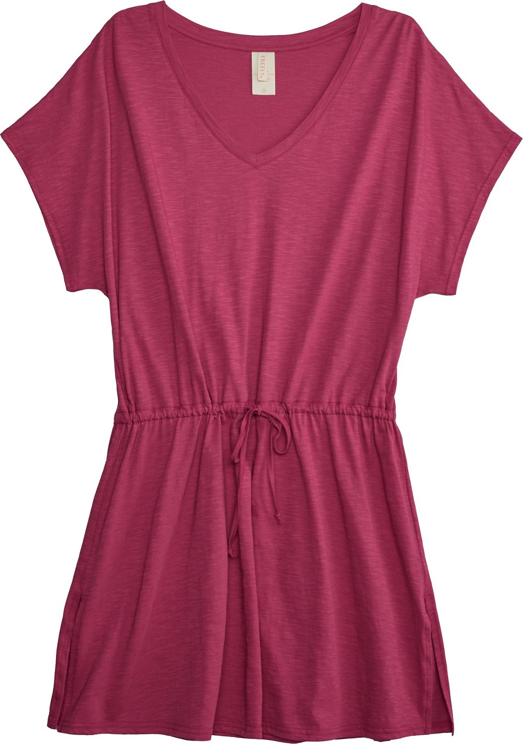 Freely Women's Solid V-Neck Side Slit Tunic Swim Coverup - view number 4