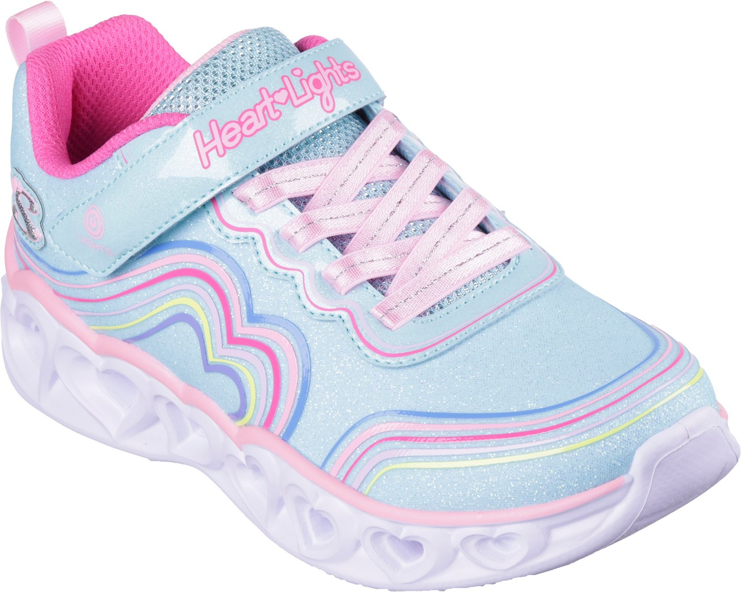 SKECHERS Girls' 4-7 Heart Light Retro Hearts Shoes                                                                               - view number 5