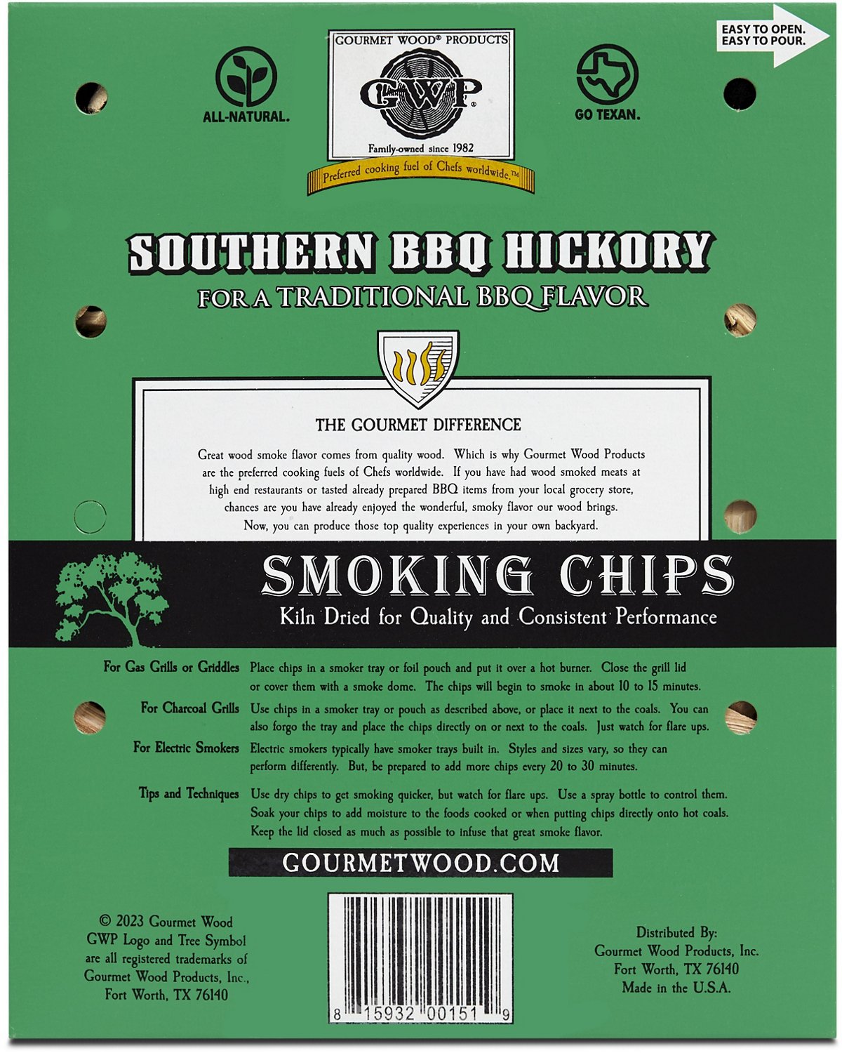 Gourmet Wood Southern BBQ Hickory 180 cu in Wood Chips - view number 4