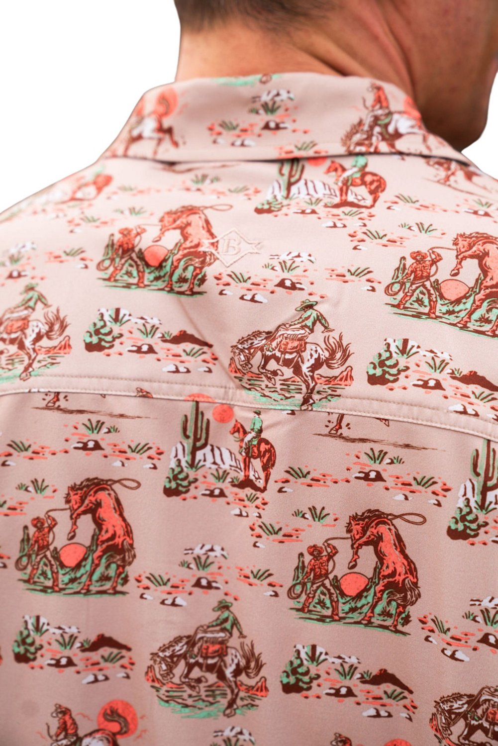 BURLEBO Men's Performance Button-Up Short Sleeve Shirt                                                                           - view number 2