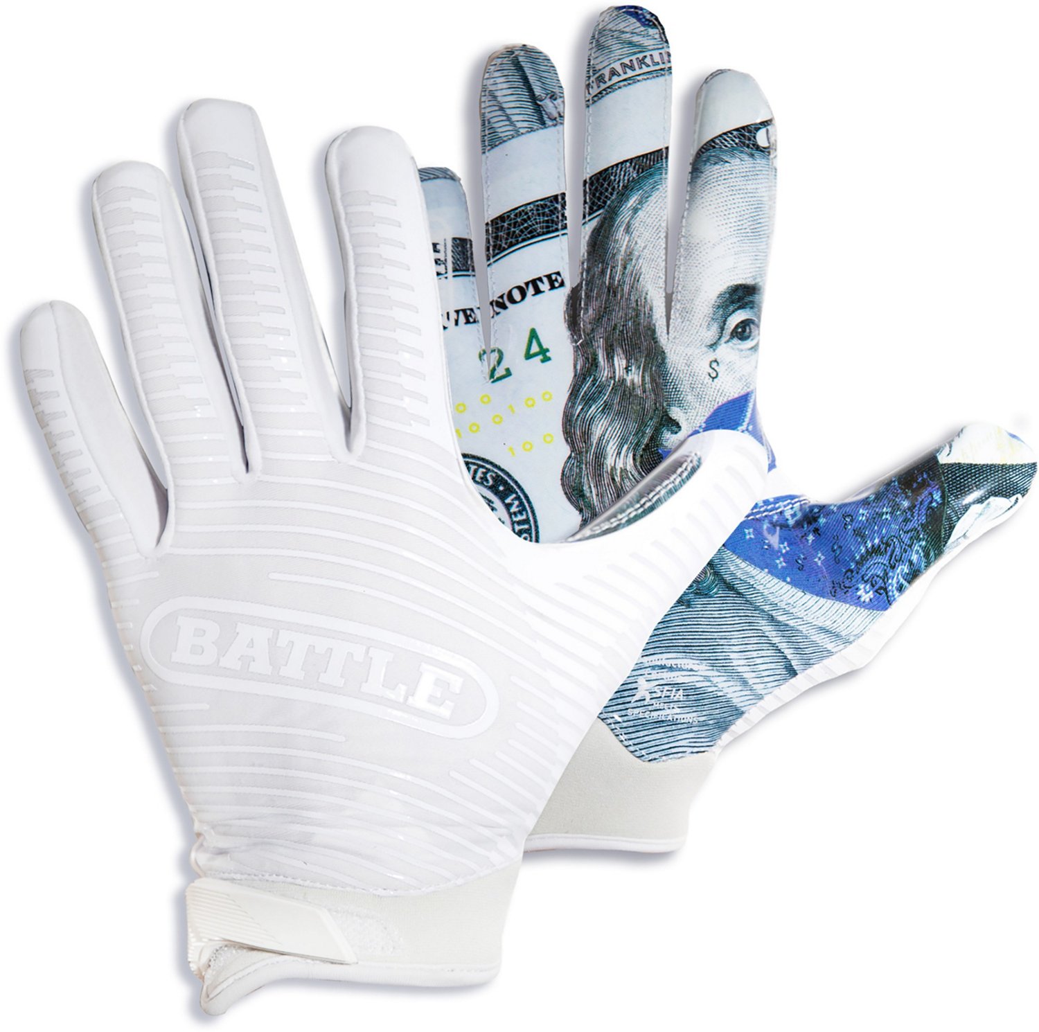 Battle Adults' Doom Receivers Blue Strips Benjamin Receiver Gloves - view number 2
