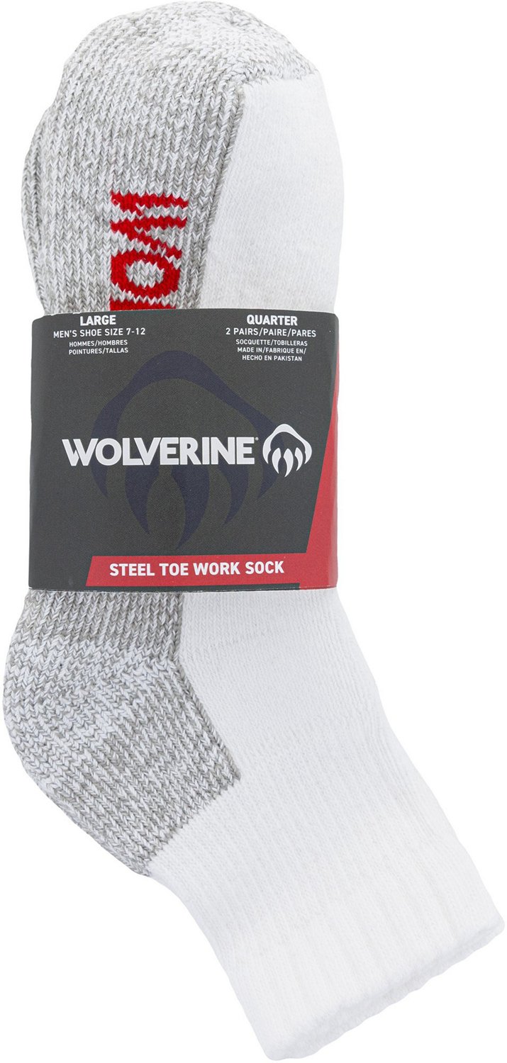 Wolverine Men's Steel Toe Cotton Quarter Socks 2-Pack - view number 2