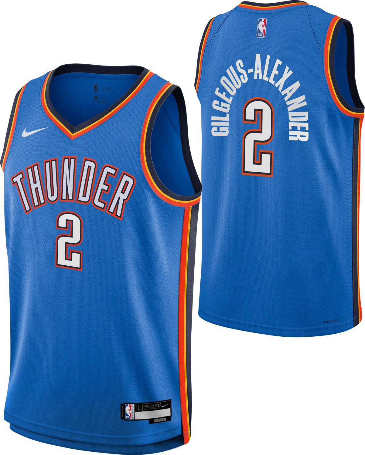 Nike Boys' Oklahoma City Thunder Shai Gilgeous-Alexander #2 Icon ...