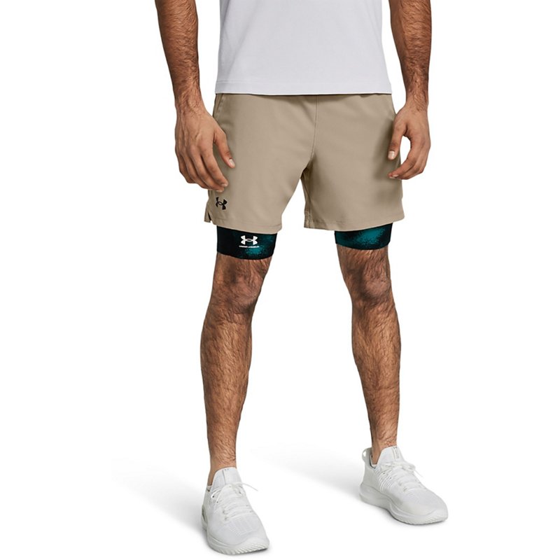Under Armour Men's Vanish Woven Shorts Timber Taupe/Black, Medium - Men's Athletic Performance Bottoms at Academy Sports