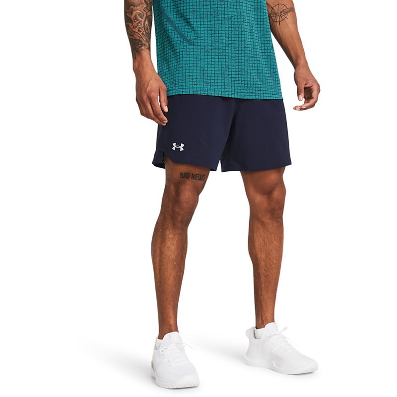 Under Armour Men's Vanish Woven Shorts Midnight Navy Blue/Mod Grey, Medium - Men's Athletic Performance Bottoms at Academy Sports