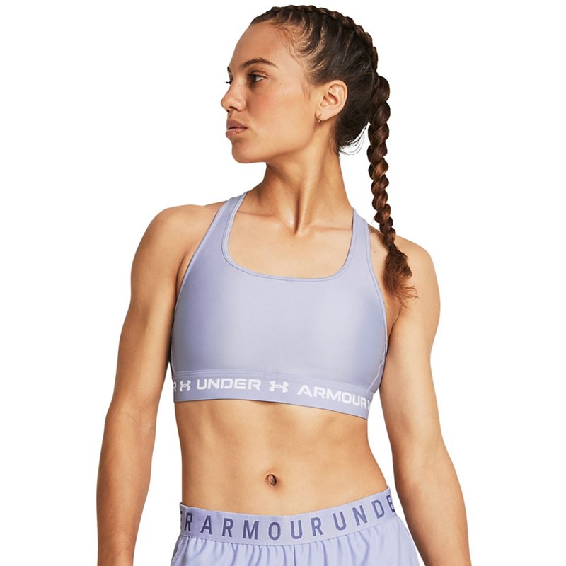 Under Armour Women's Crossback Mid Sports Bra Celeste/White, X-Large - Women's Workout Bras at Academy Sports