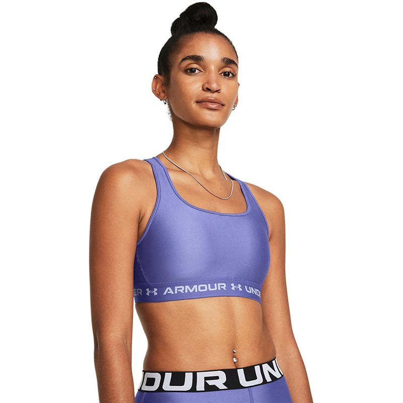 Under Armour Women's Crossback Mid Sports Bra Starlight/Celeste, X-Large - Women's Workout Bras at Academy Sports