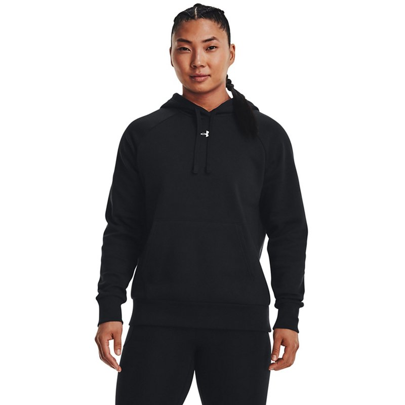 Under Armour Women's Rival Fleece Hoodie Black/White, X-Large - Women's Athletic Fleece at Academy Sports