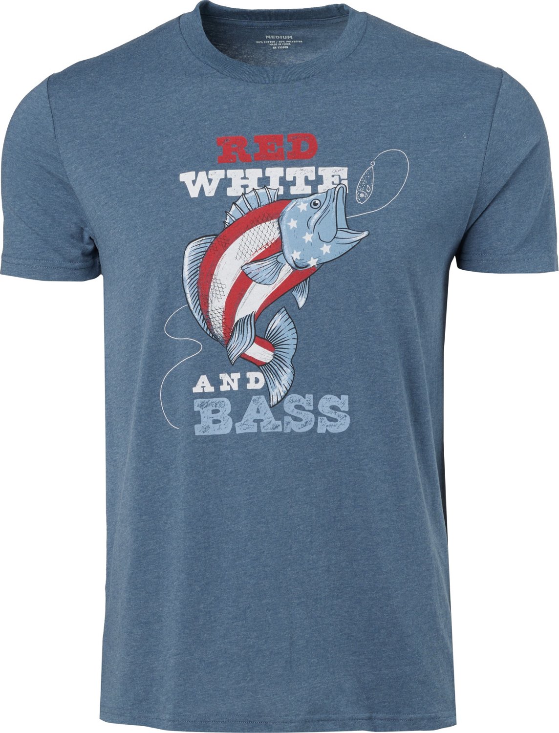 Academy Sports + Outdoors Men's Americana Red White and Bass T