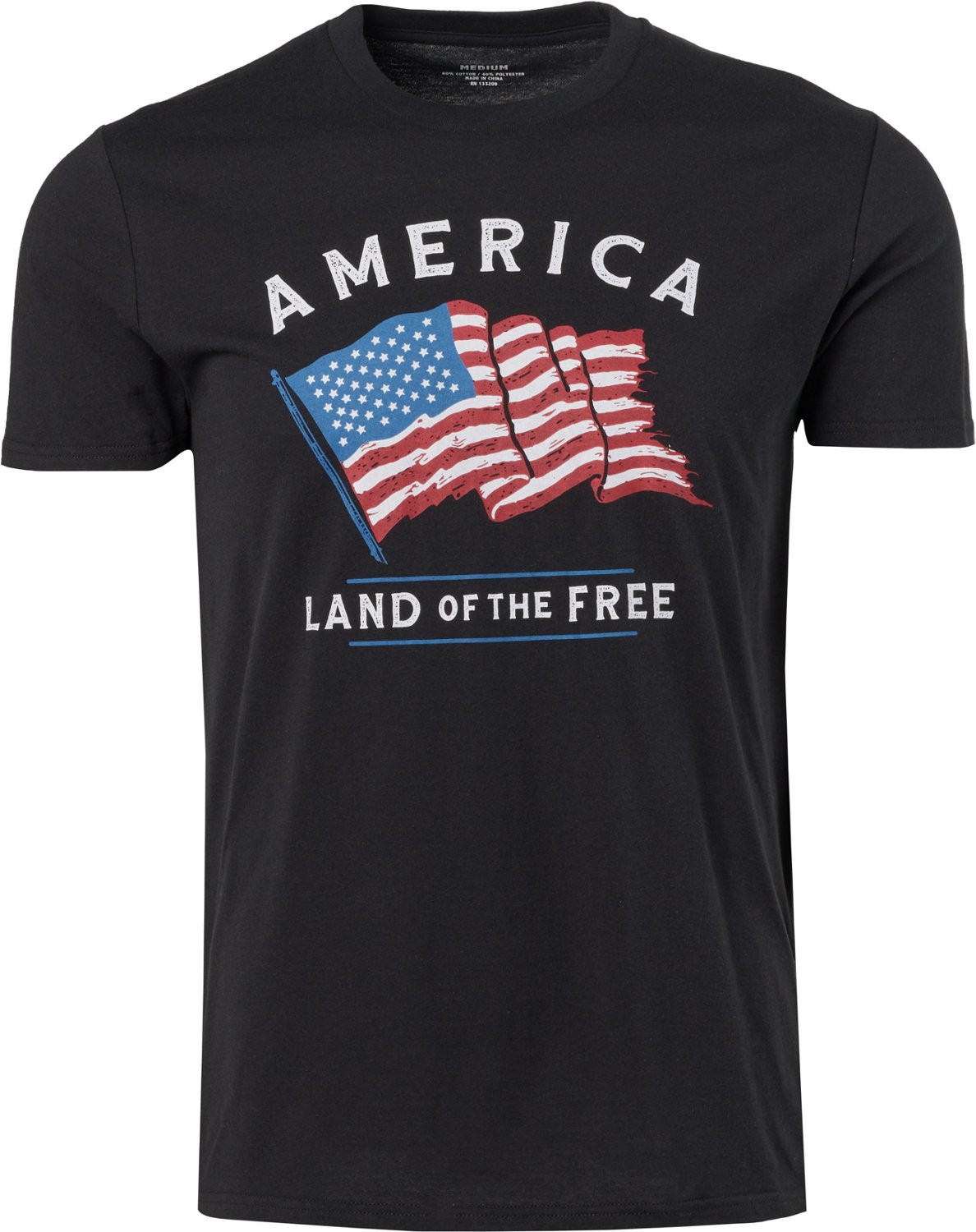 Academy Sports + Outdoors Men's Flag America Land Of The Free Americana Short Sleeve T-shirt