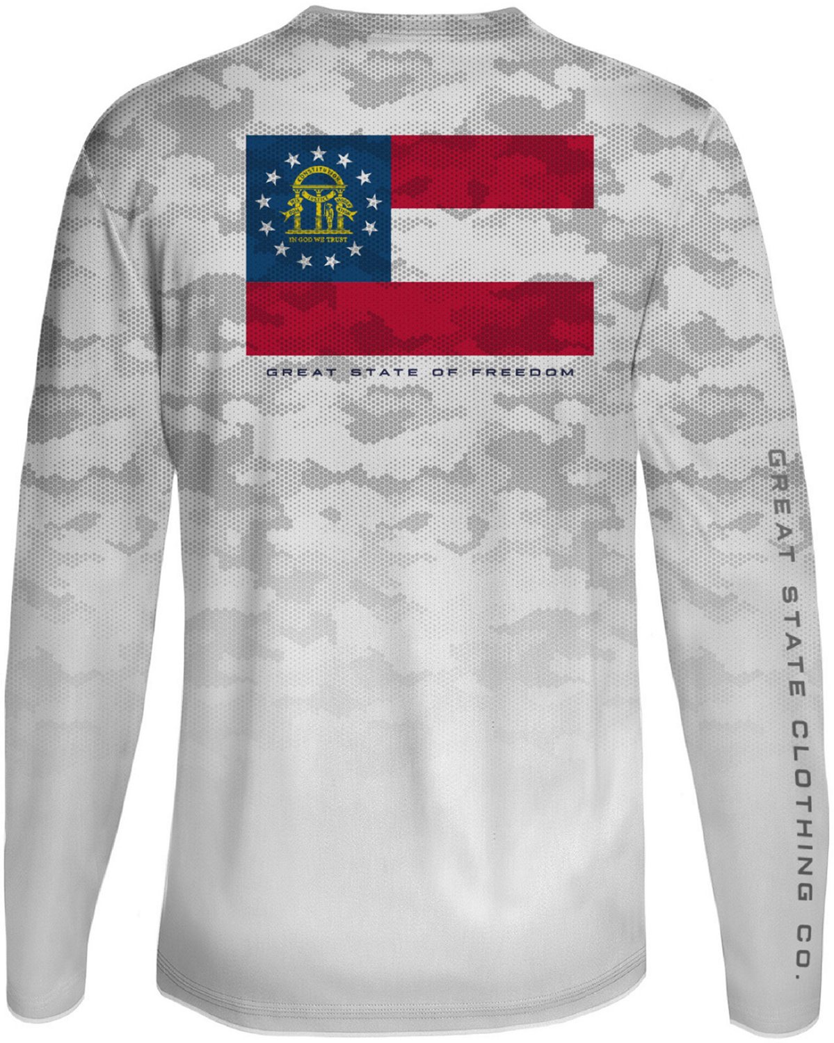 Great State Men's Georgia Flag Camo Long Sleeve Graphic T-shirt