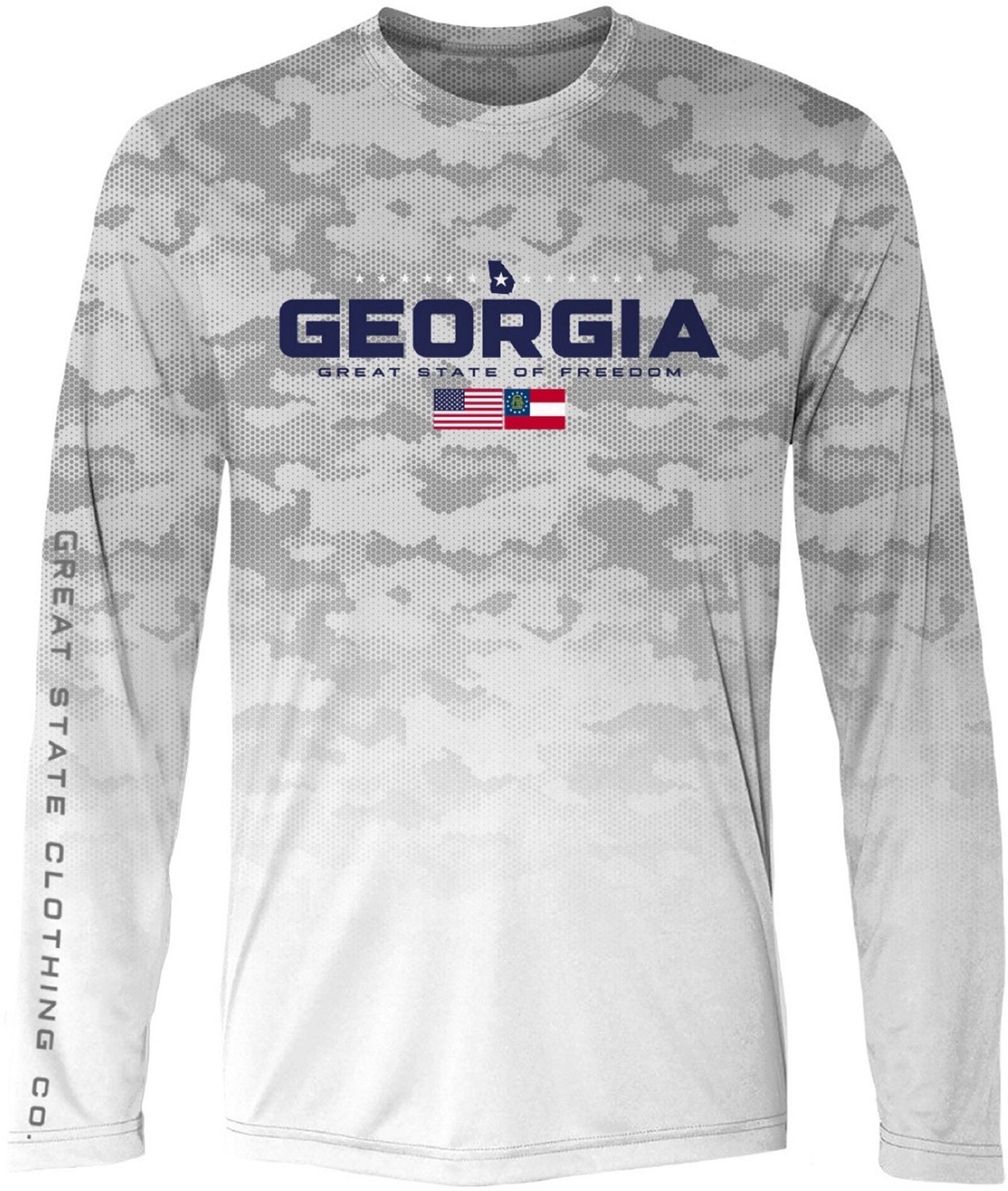 Great State Men's Georgia Flag Camo Long Sleeve Graphic T-shirt  - view number 2