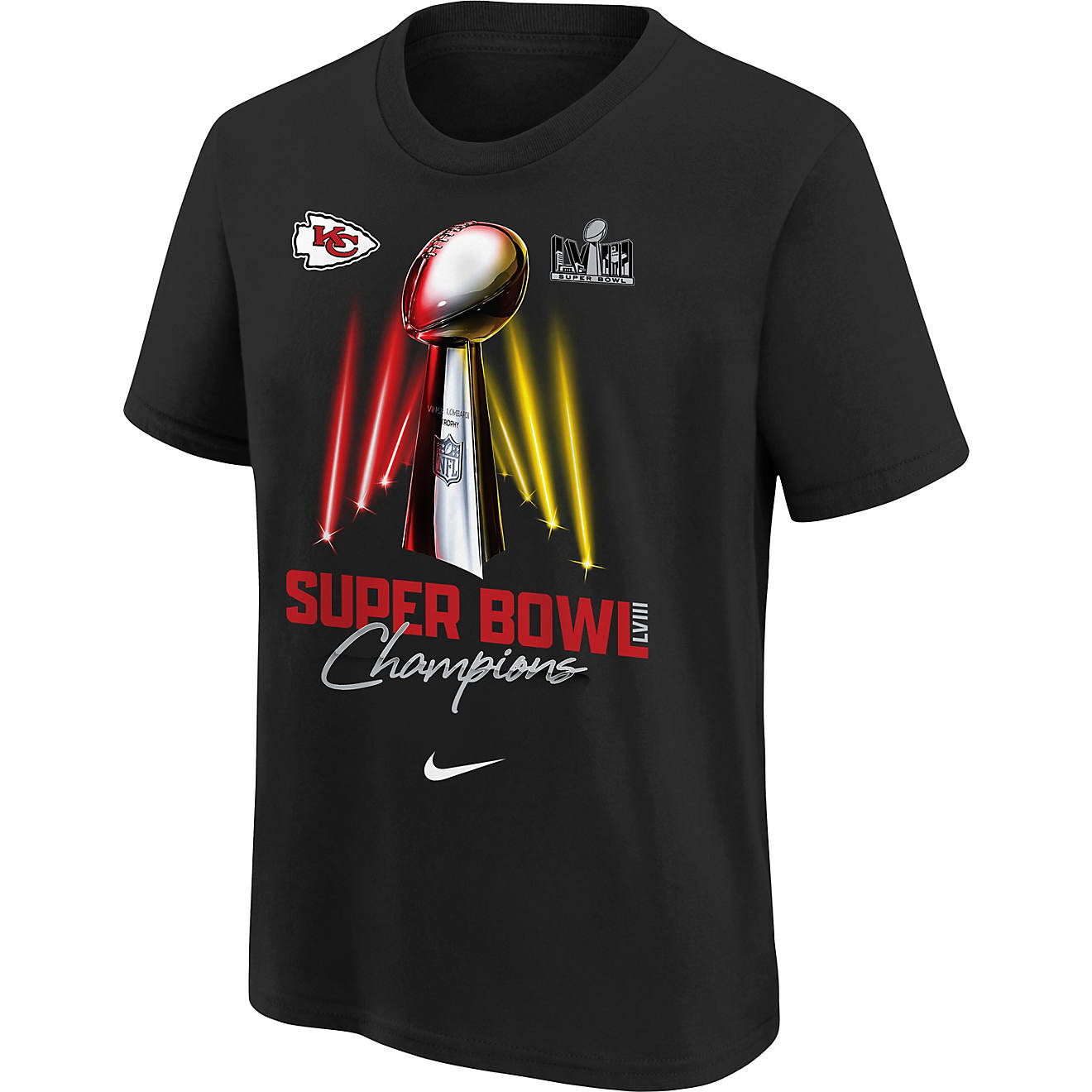 Nike Boys' Kansas City Chiefs Super Bowl LVIII Champs Lombardi Trophy Short Sleeve T-Shirt                                       - view number 1