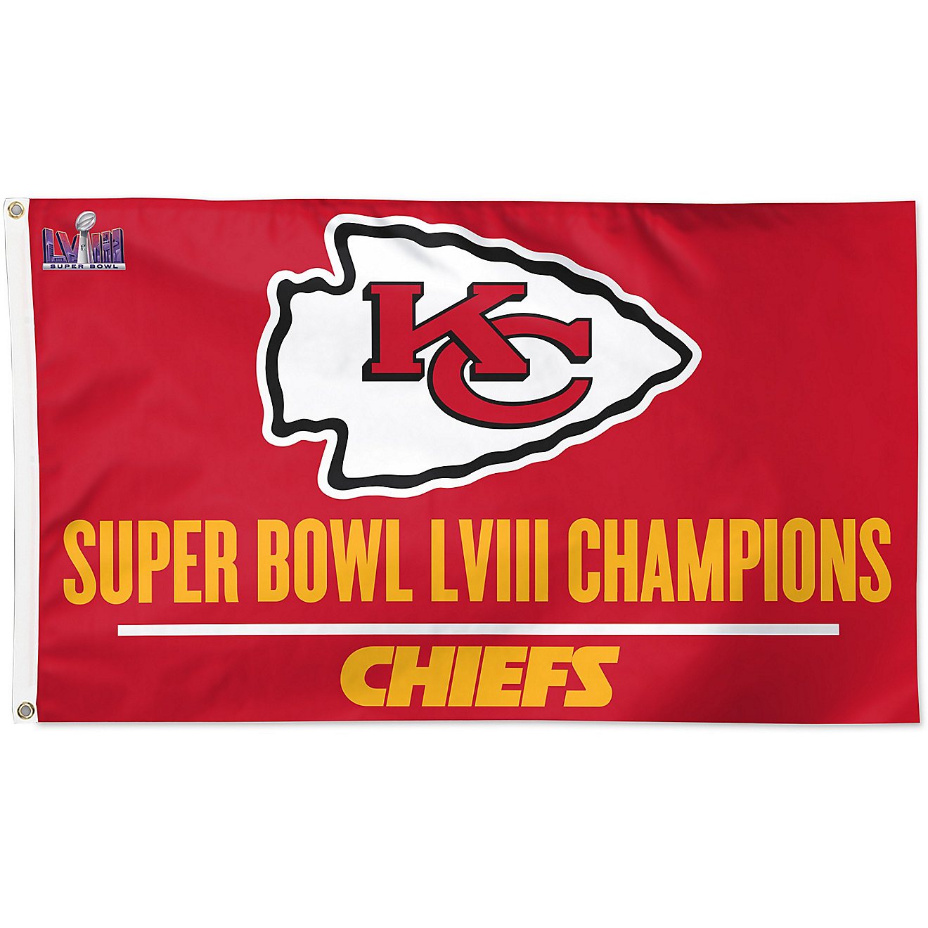 Wincraft Super Bowl LVIII Champ Kansas City Chiefs Deluxe 3x5 Flag                                                               - view number 1