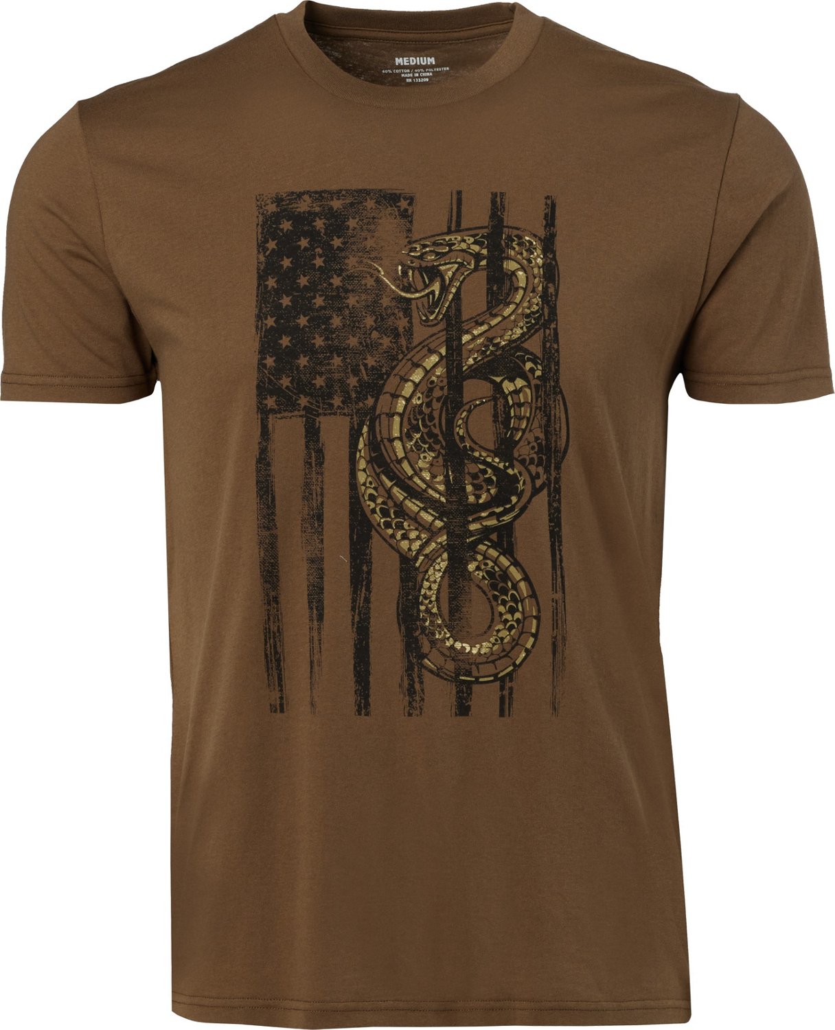 Academy Sports + Outdoors Men's Americana Snake Flag T-shirt                                                                     - view number 1