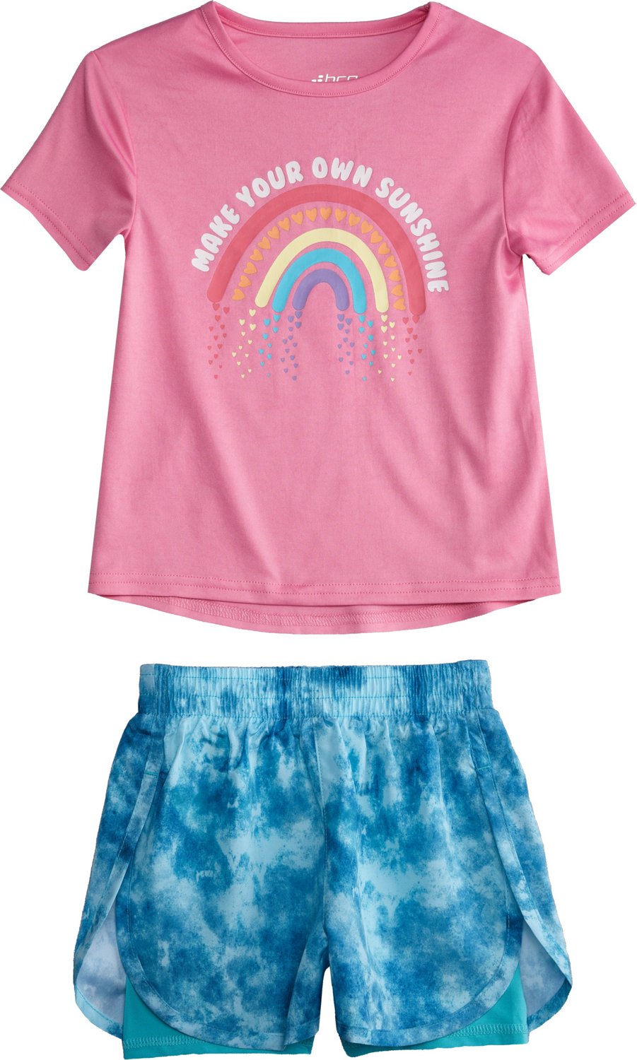 BCG Toddler Girls' Make Sunshine Tie-Dye Shirt and Shorts Set