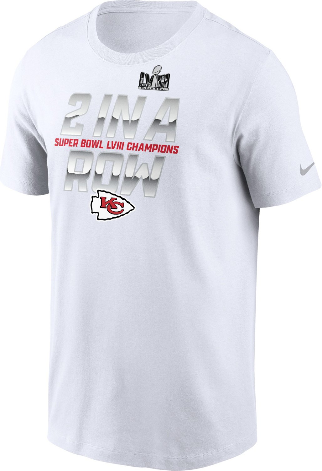 Nike Men's Chiefs Super Bowl LVIII Champs 2 In A Row Short Sleeve T ...